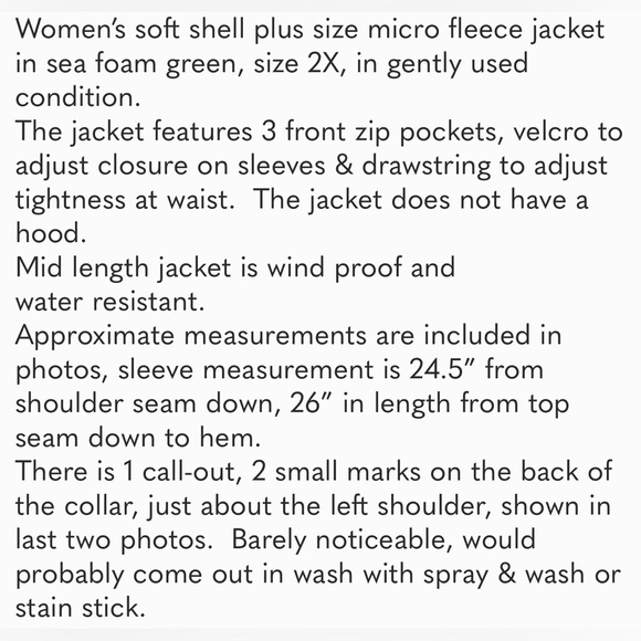 Women’s Plus Size Soft Shell Pulse Jacket in GUC, color sea foam green, size 2X - Picture 15 of 15